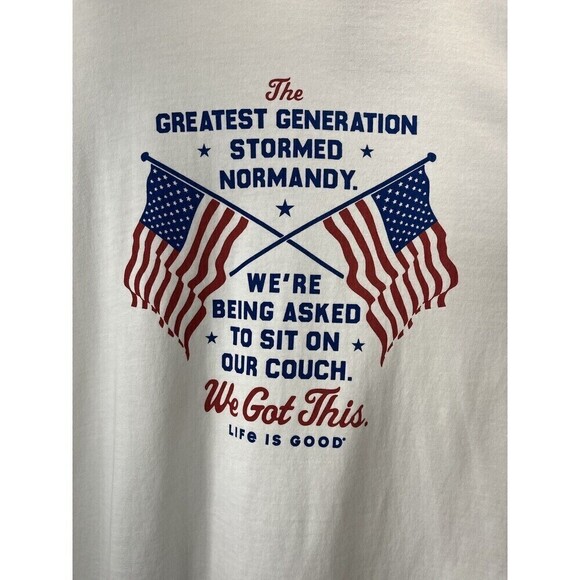 Life is Good Shirt Womens XXL Crusher Tee White We Got This America Patriotic - Picture 2 of 10